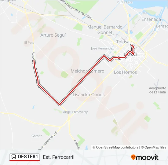 OESTE81 Colectivo Line Map