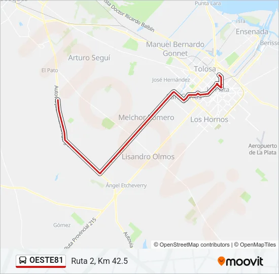OESTE81 Colectivo Line Map