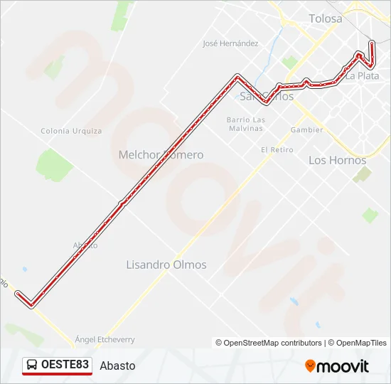 OESTE83 Colectivo Line Map