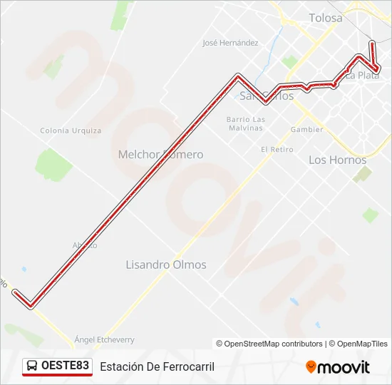 OESTE83 Colectivo Line Map