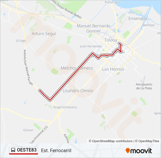 OESTE83 Colectivo Line Map