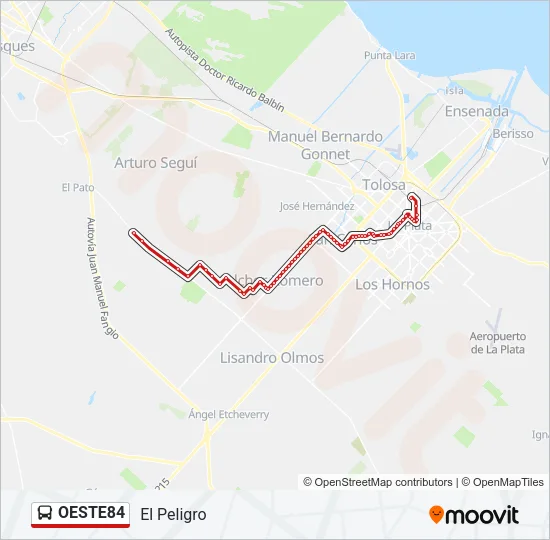 OESTE84 Colectivo Line Map