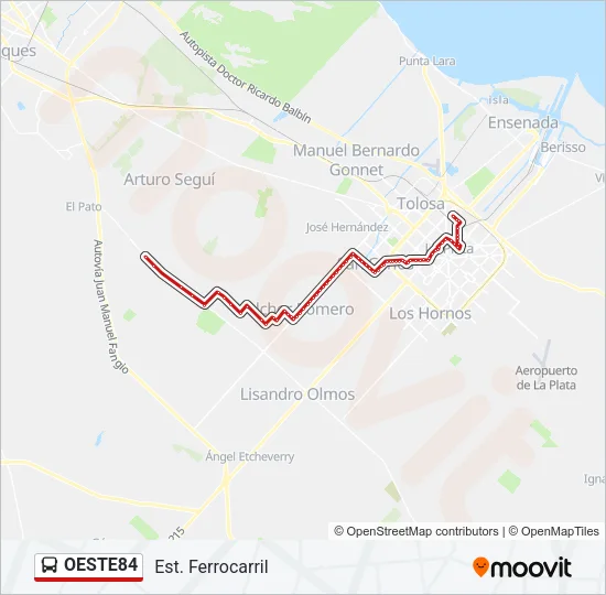 OESTE84 Colectivo Line Map