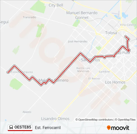 OESTE85 Colectivo Line Map