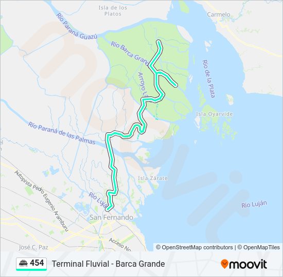 Mapa de 454 de ferry