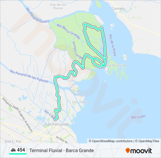 Mapa de 454 de ferry
