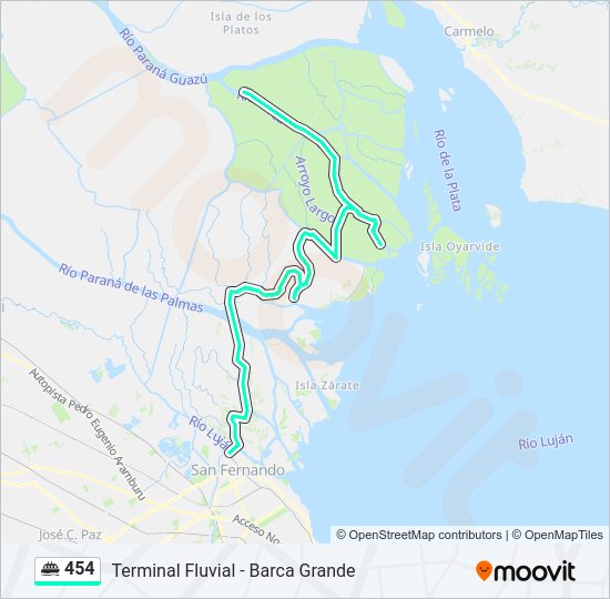 Mapa de 454 de ferry