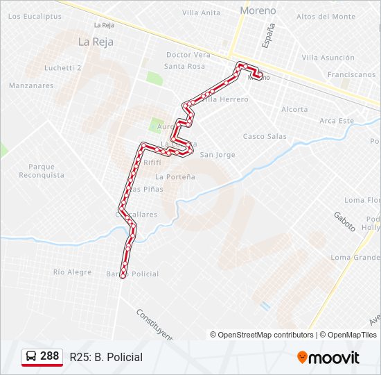 Mapa de 288 de Colectivo