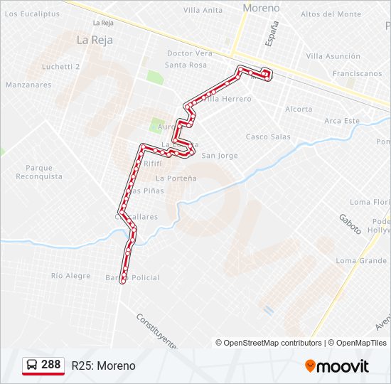 Mapa de 288 de Colectivo
