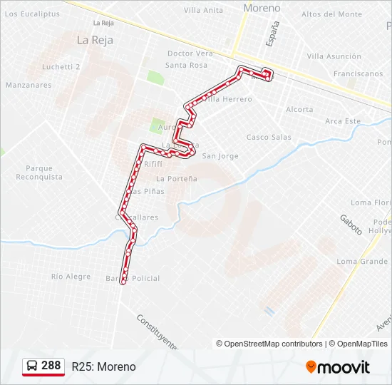 288 Colectivo Line Map