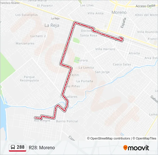 288 Colectivo Line Map