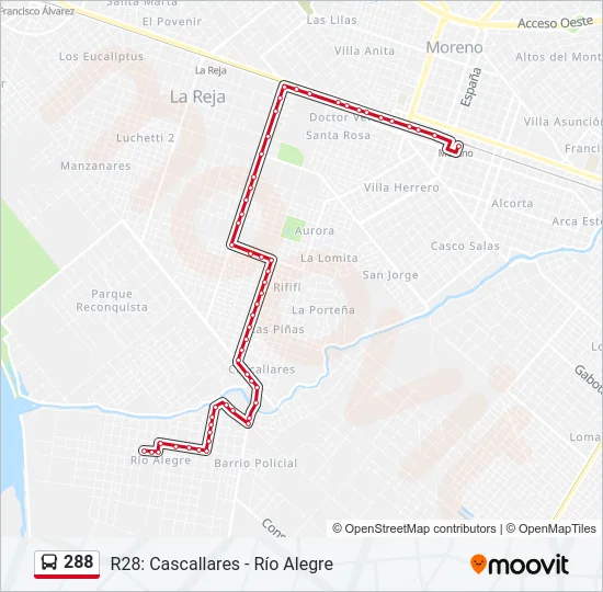288 Colectivo Line Map