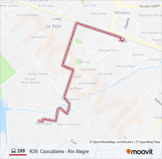 288 colectivo Line Map