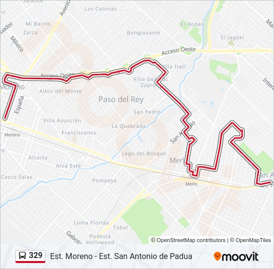 Mapa de 329 de Colectivo