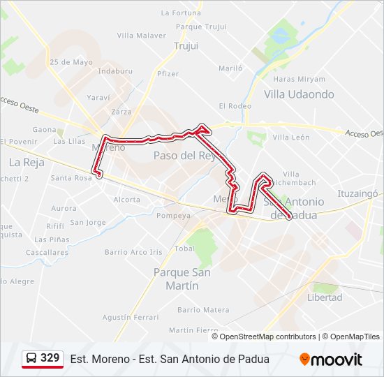 Mapa de 329 de Colectivo