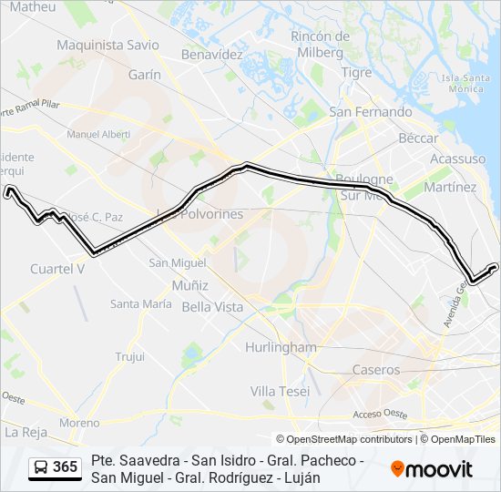 365 colectivo Line Map