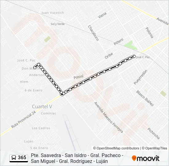 365 Colectivo Line Map