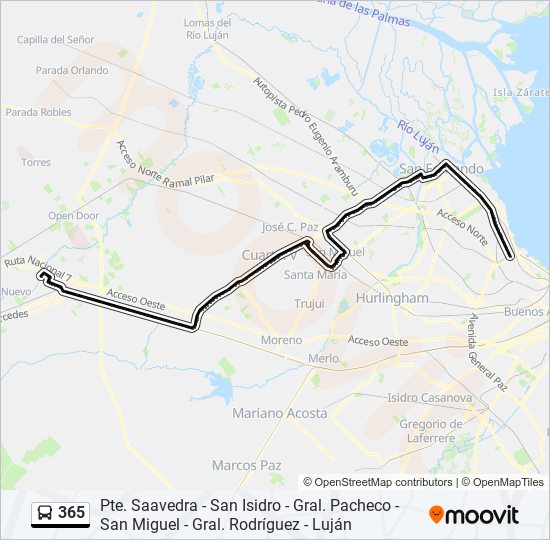 365 Colectivo Line Map