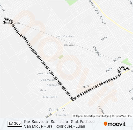 365 Colectivo Line Map