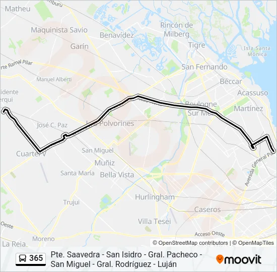 365 Colectivo Line Map