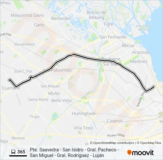 365 Colectivo Line Map