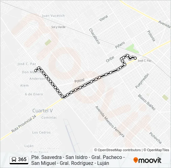 365 Colectivo Line Map