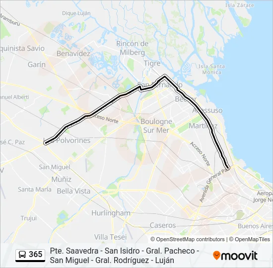 365 Colectivo Line Map