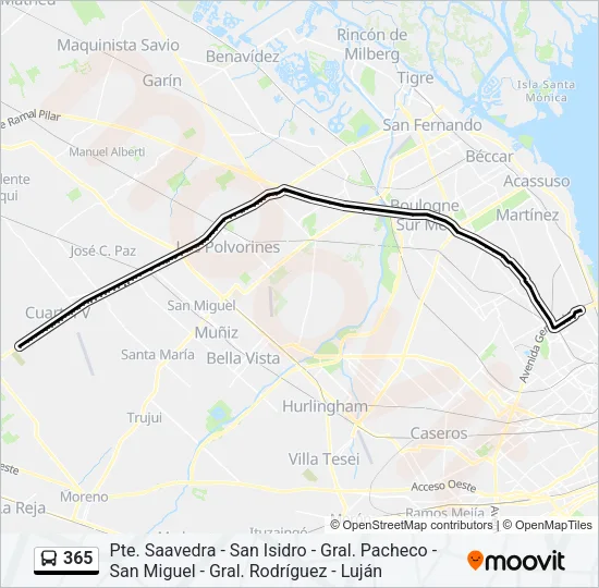 365 Colectivo Line Map