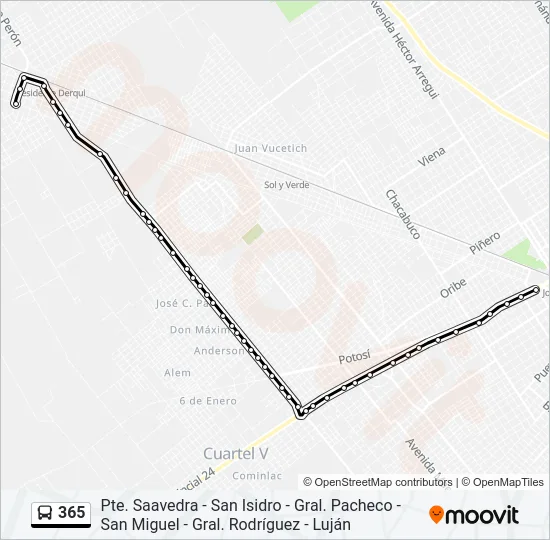 365 Colectivo Line Map