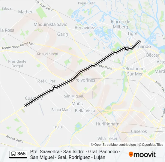 365 Colectivo Line Map