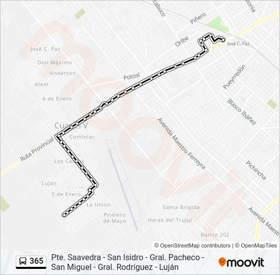 365 Colectivo Line Map