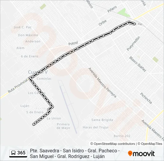 365 Colectivo Line Map