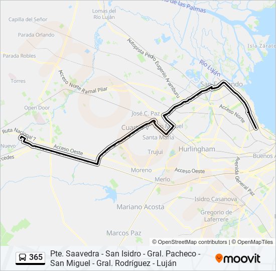 365 colectivo Line Map