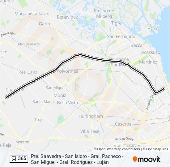 365 colectivo Line Map