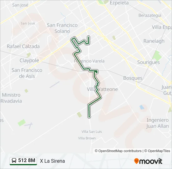 512 8M Colectivo Line Map