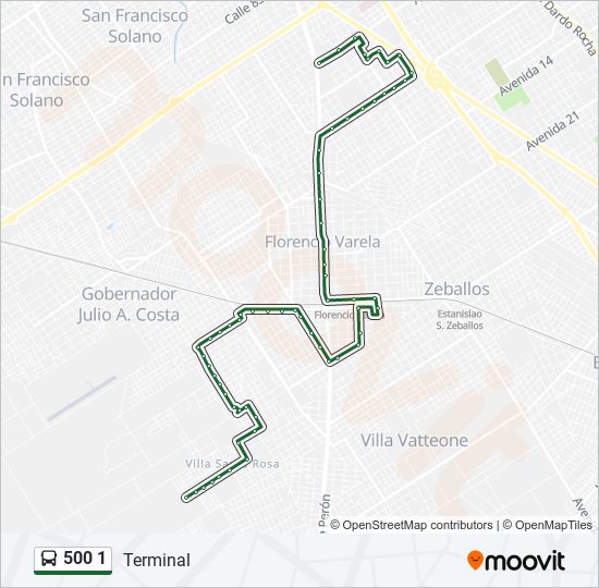 500 1 Colectivo Line Map