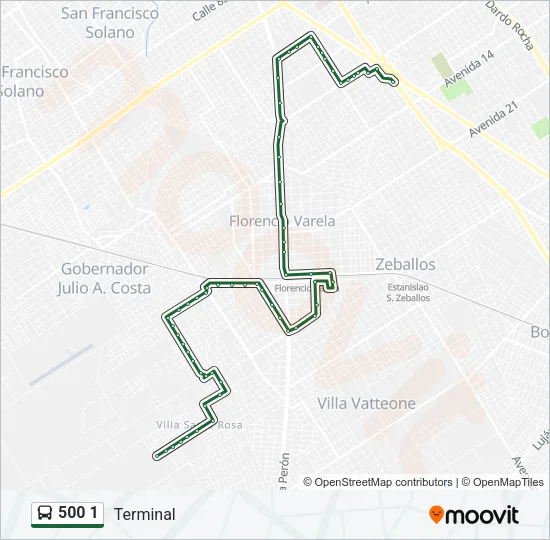 500 1 Colectivo Line Map