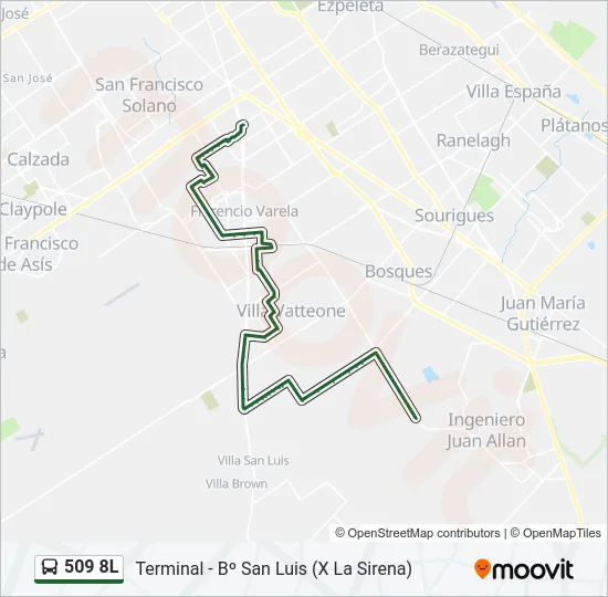 509 8L Colectivo Line Map