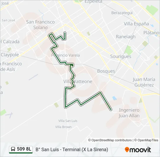 509 8L Colectivo Line Map