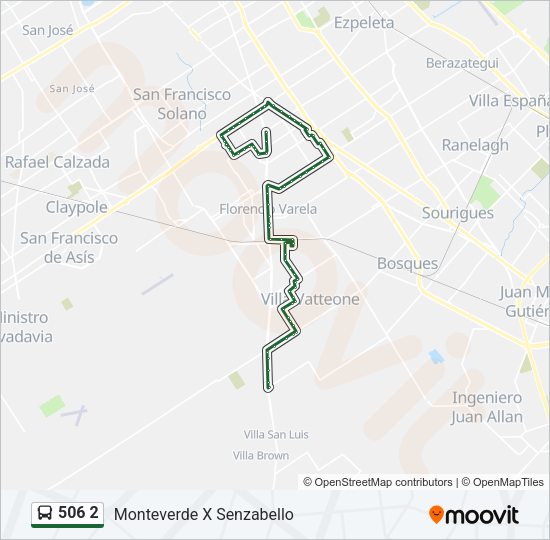 Mapa de 506 2 de Colectivo