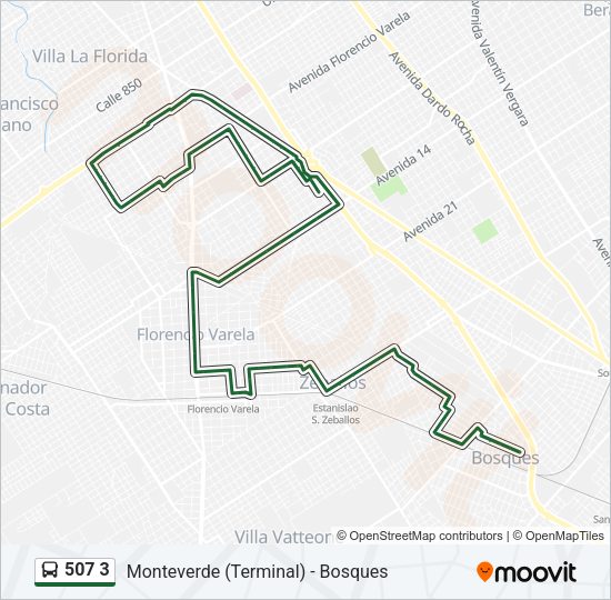 507 3 Colectivo Line Map