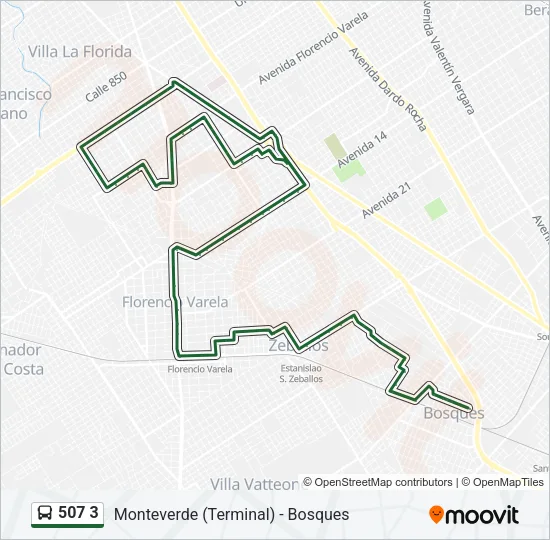 507 3 Colectivo Line Map