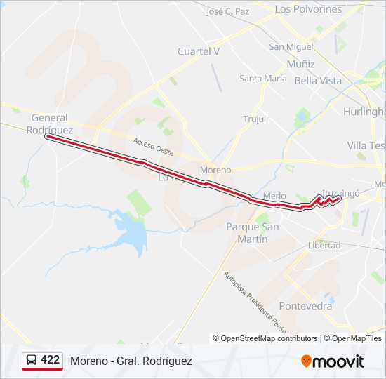 Mapa de 422 de Colectivo