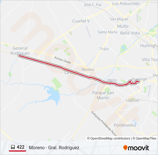 Mapa de 422 de Colectivo