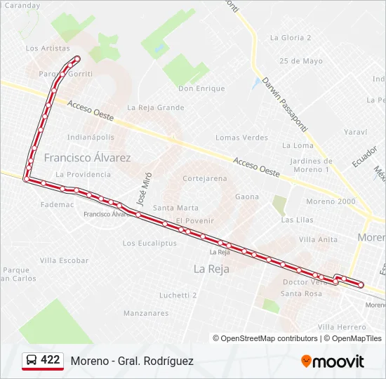 422 Colectivo Line Map