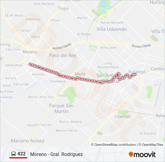 422 Colectivo Line Map