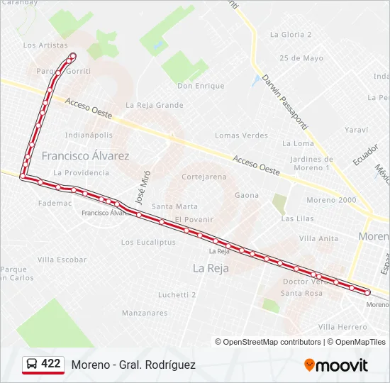 422 Colectivo Line Map
