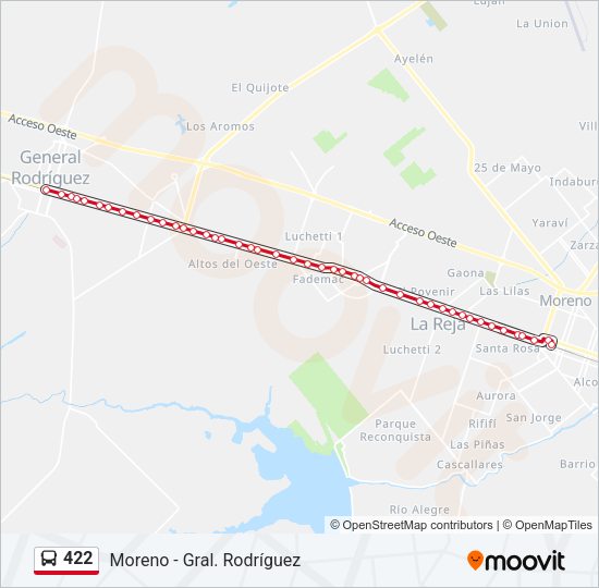 Mapa de 422 de Colectivo