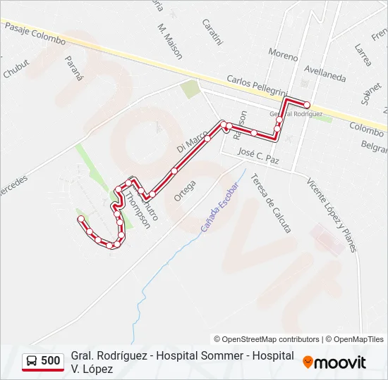 500 Colectivo Line Map