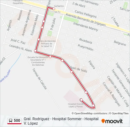 500 Colectivo Line Map